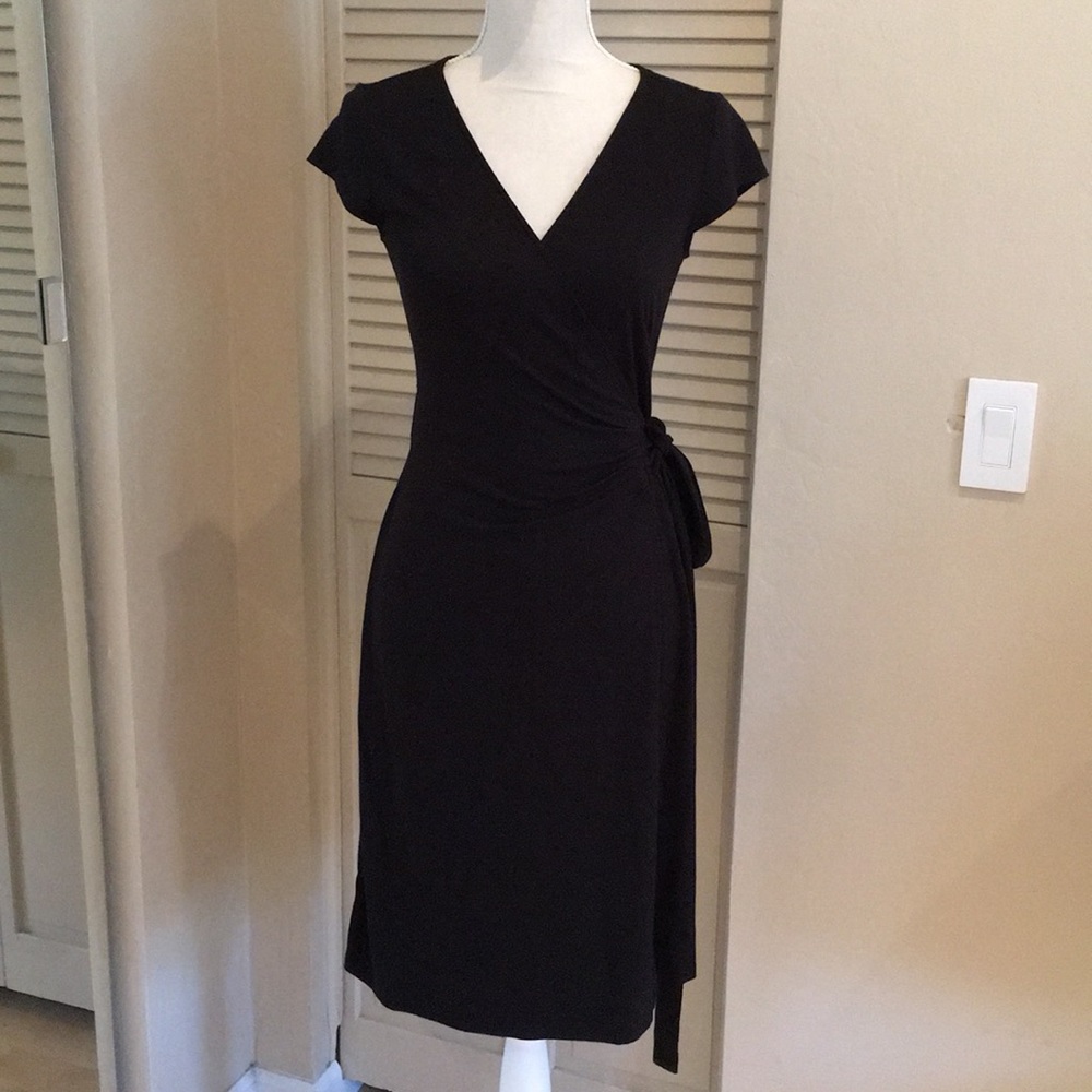 Ann Taylor wrap dress black XS